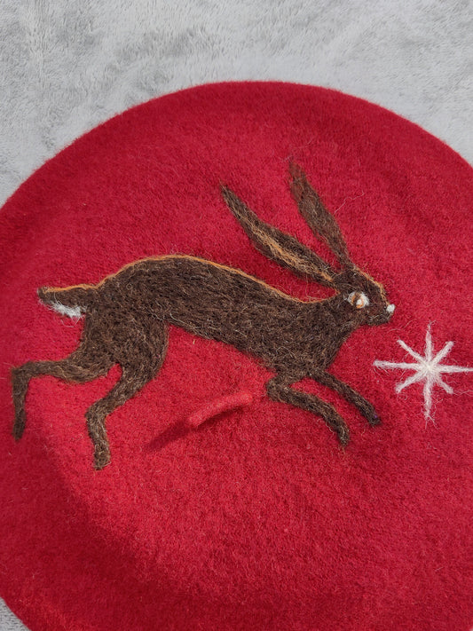 Hare and Star Beret