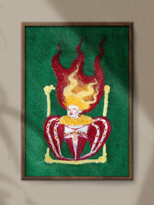 The Queen on Fire Textile Art // Artwork Print