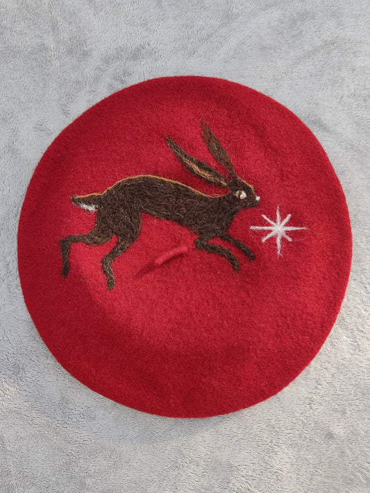 Hare and Star Beret