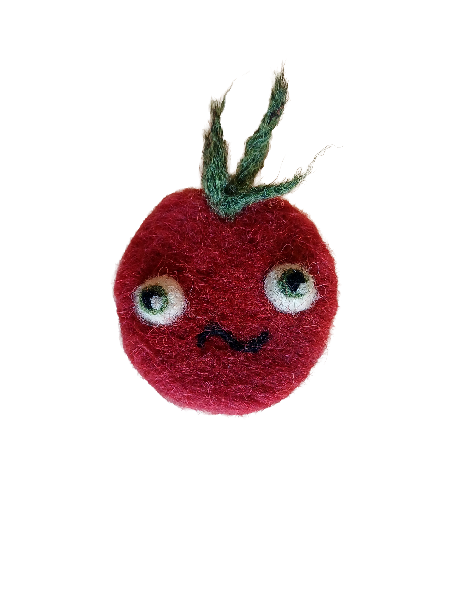 Emotional Tomato Brooch - Confused
