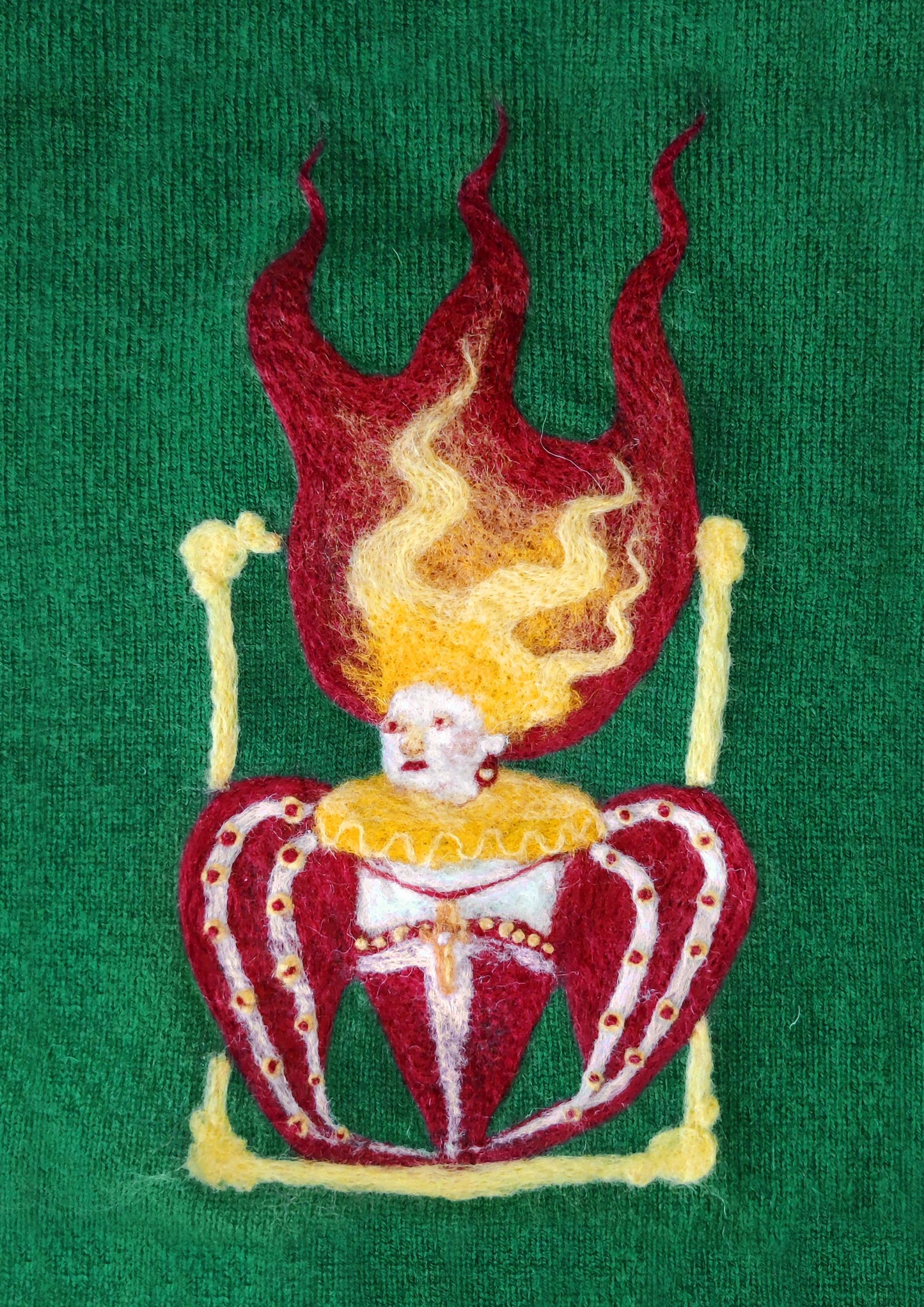 The Queen on Fire Textile Art // Artwork Print