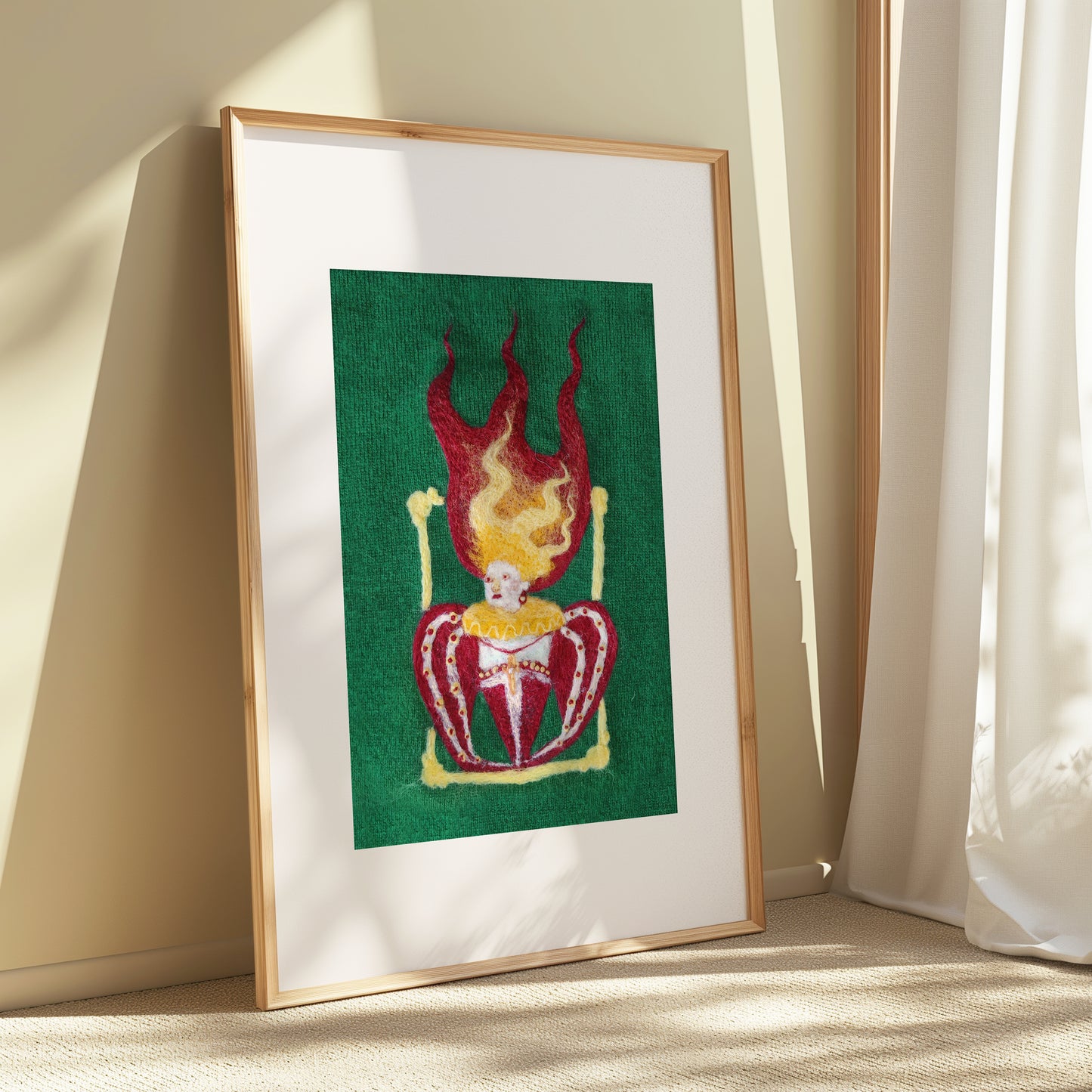 The Queen on Fire Textile Art // Artwork Print