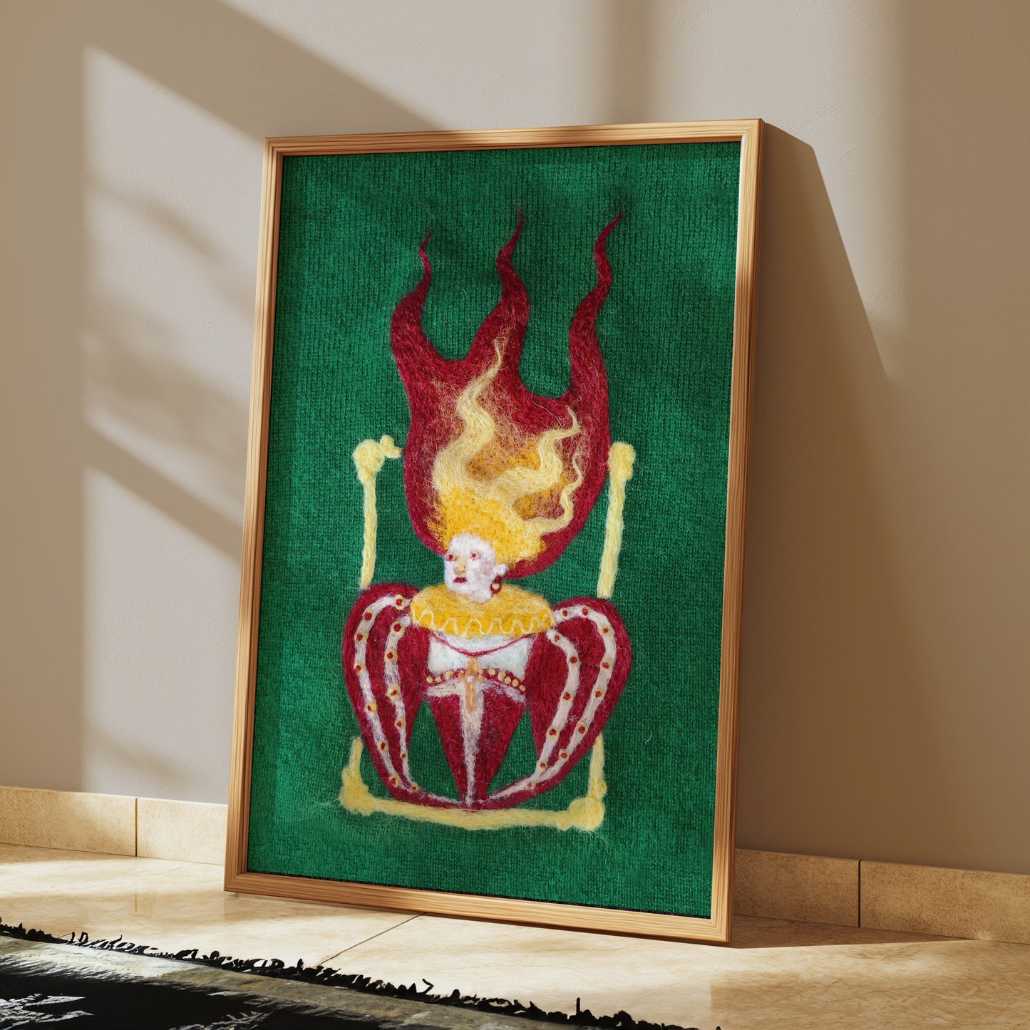 The Queen on Fire Textile Art // Artwork Print