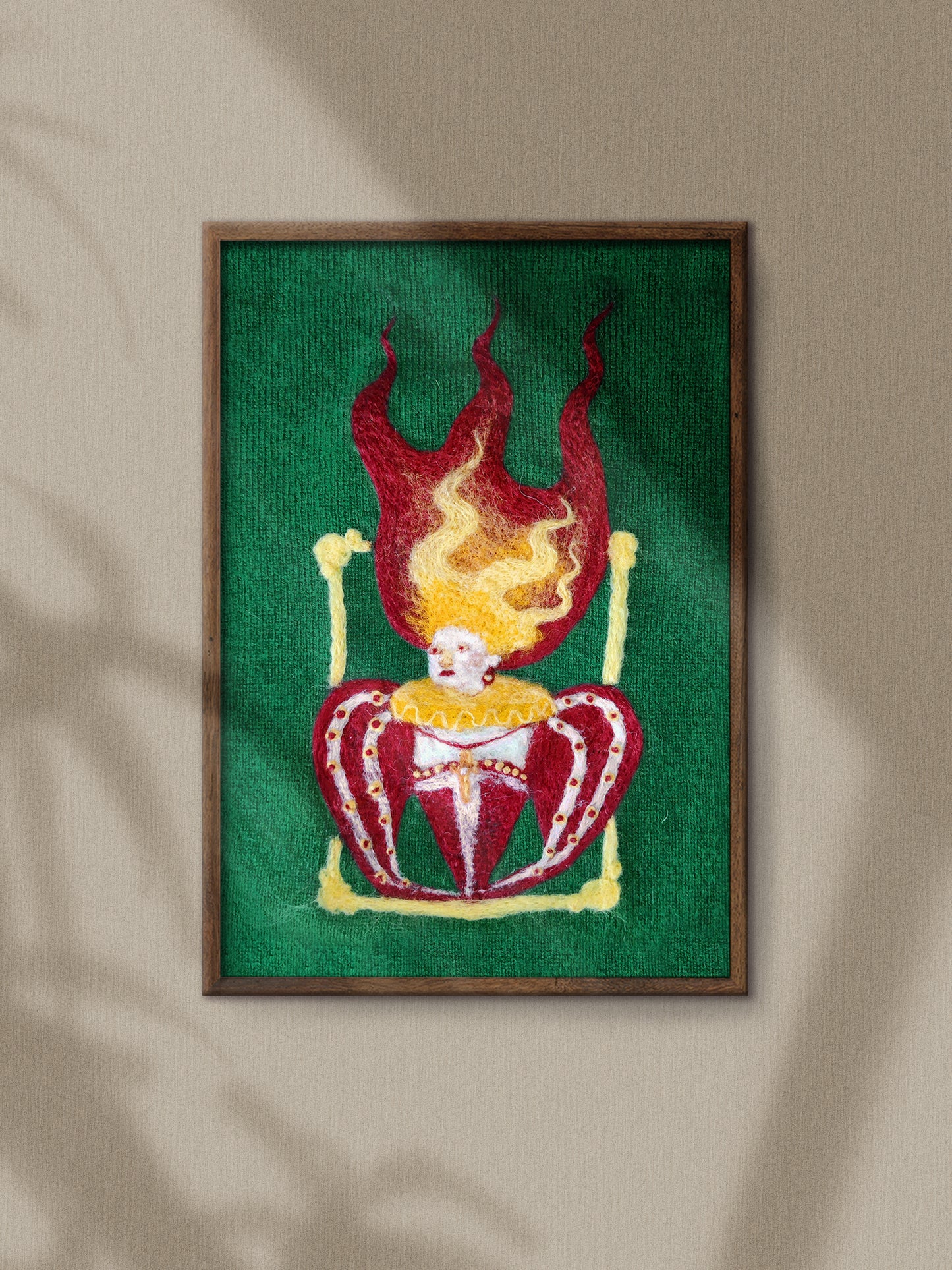 The Queen on Fire Textile Art // Artwork Print