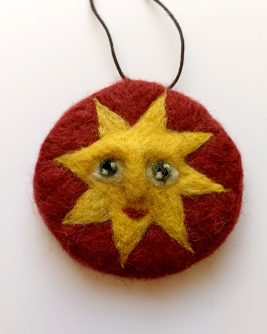 Wonky Sun Face Festive Decoration 2