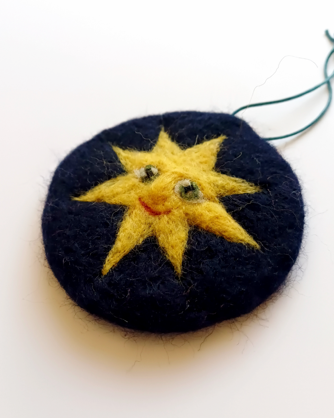 Wonky Sun on Blue Hanging Decoration