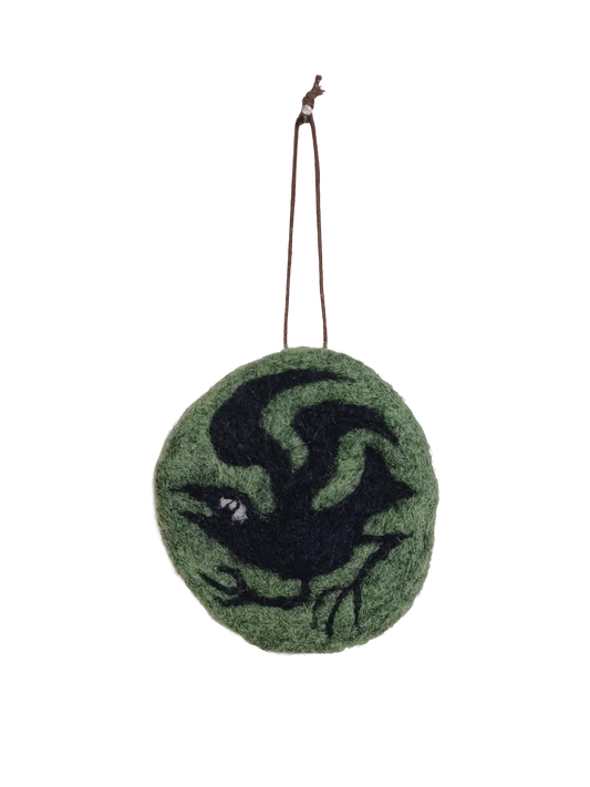 Crow on Green Hanging Decoration