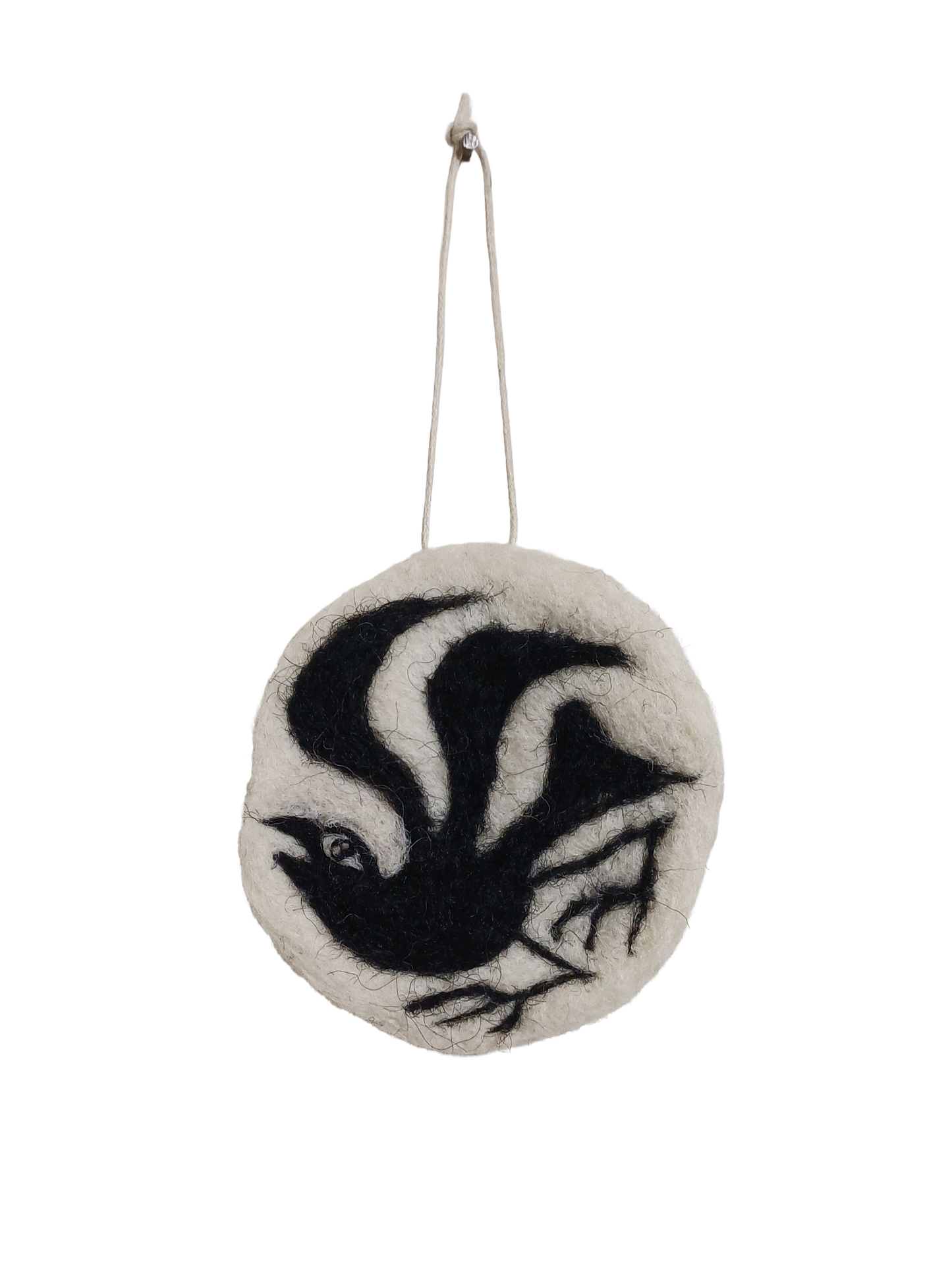 Crow on White Hanging Decoration