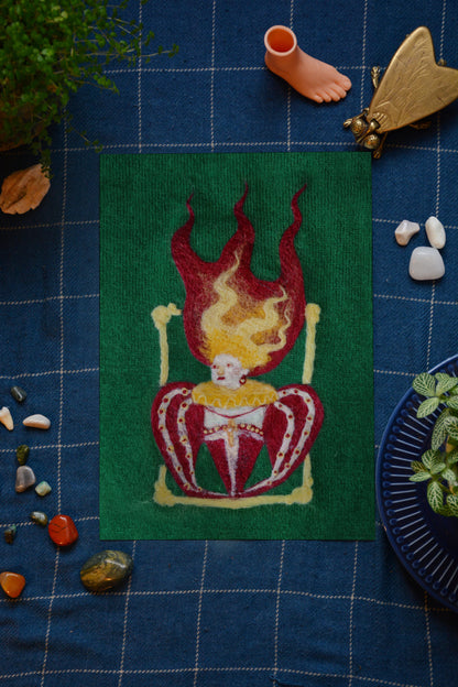 The Queen on Fire Textile Art // Artwork Print