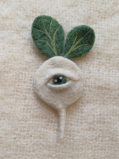 One-Eyed Vegetable Wall Art - White