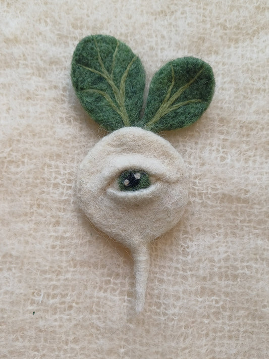 One-Eyed Vegetable Wall Art - White