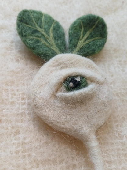 One-Eyed Vegetable Wall Art - White
